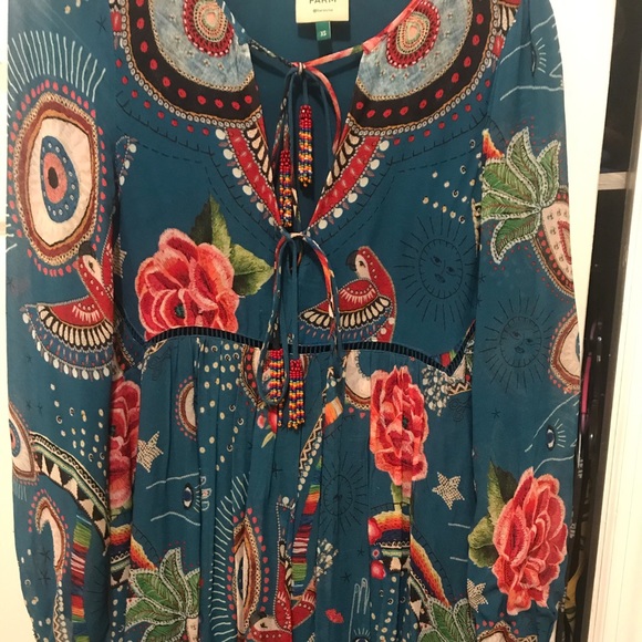 Farm Rio Mystic Blue Midi Dress - Picture 2 of 4